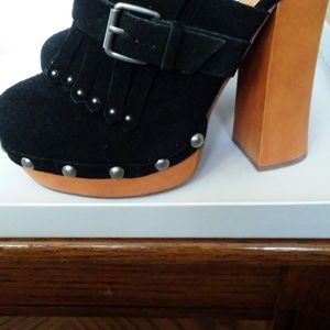 Steve Madden Mule Clog Helgga Black Suede Size 7